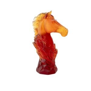 Daum Chess Knight Amber Limited edition of 250