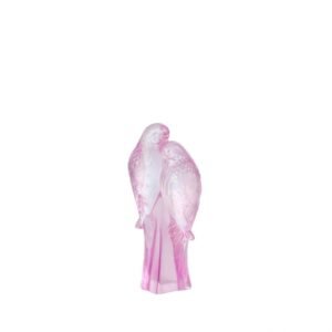 Lalique 2 Parakeets Sculpture Pink Luster Crystal