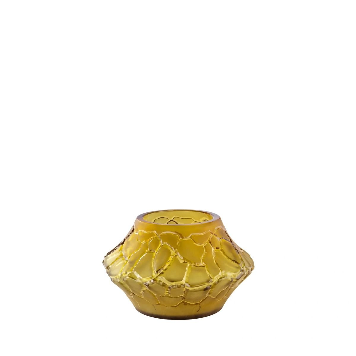 Lalique Caldera Small Vase Votive Canyon Crystal