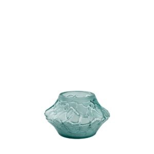 Lalique Caldera Small Vase Votives Persepolis blue crystal