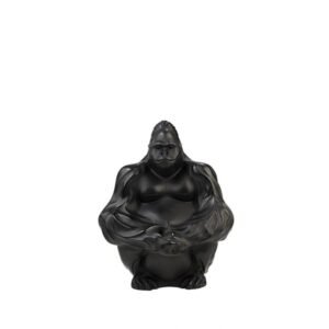 Lalique Gorilla Sculpture, Black Crystal