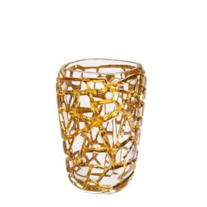 Lalique Magnitude Grand Vase with Gold Leaves