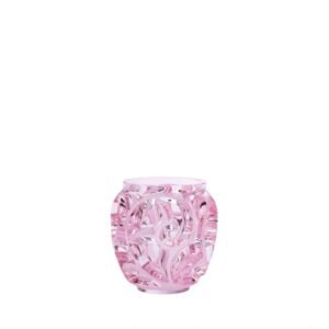 Lalique Tourbillons Small Vase Pink Luster Crystal