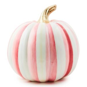 Mackenzie-Childs Bubblegum Pink Stripe Medium Pumpkin