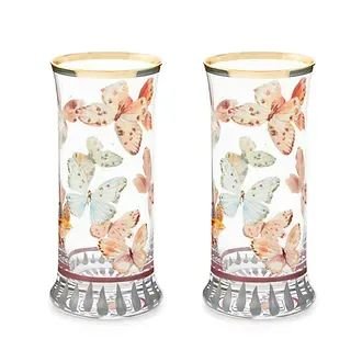Mackenzie-Childs Butterfly Hill Highball Glass, Set of 2