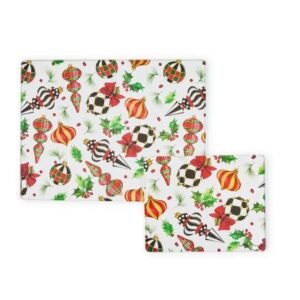 Mackenzie-Childs Deck the Halls Glass Cutting Board, Set of 2