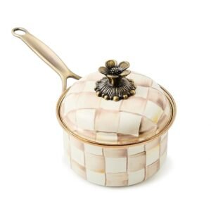 Mackenzie-Childs Mocha Check 1 Qt Saucepan