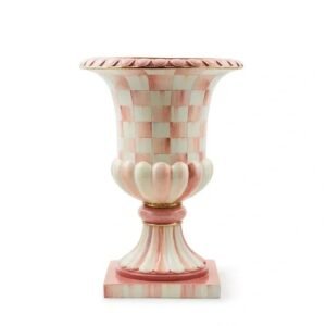 Mackenzie-Childs Rosy Check Pedestal Tabletop Urn