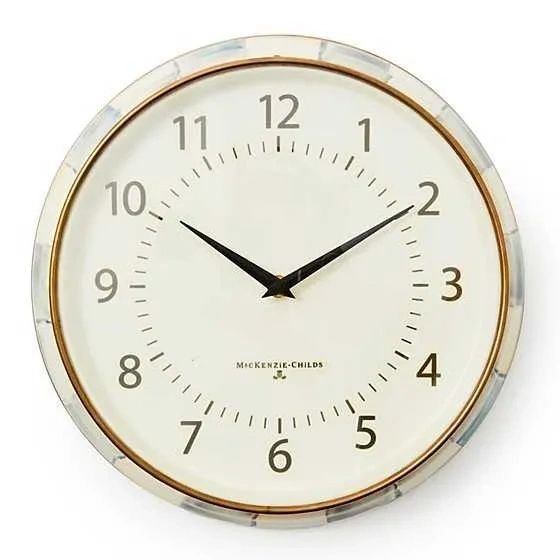 Mackenzie-Childs Sterling Check School Wall Clock