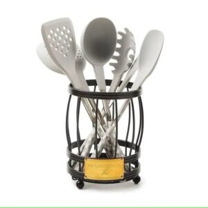 Mackenzie-Childs Sterling Check Utensil Caddy Set