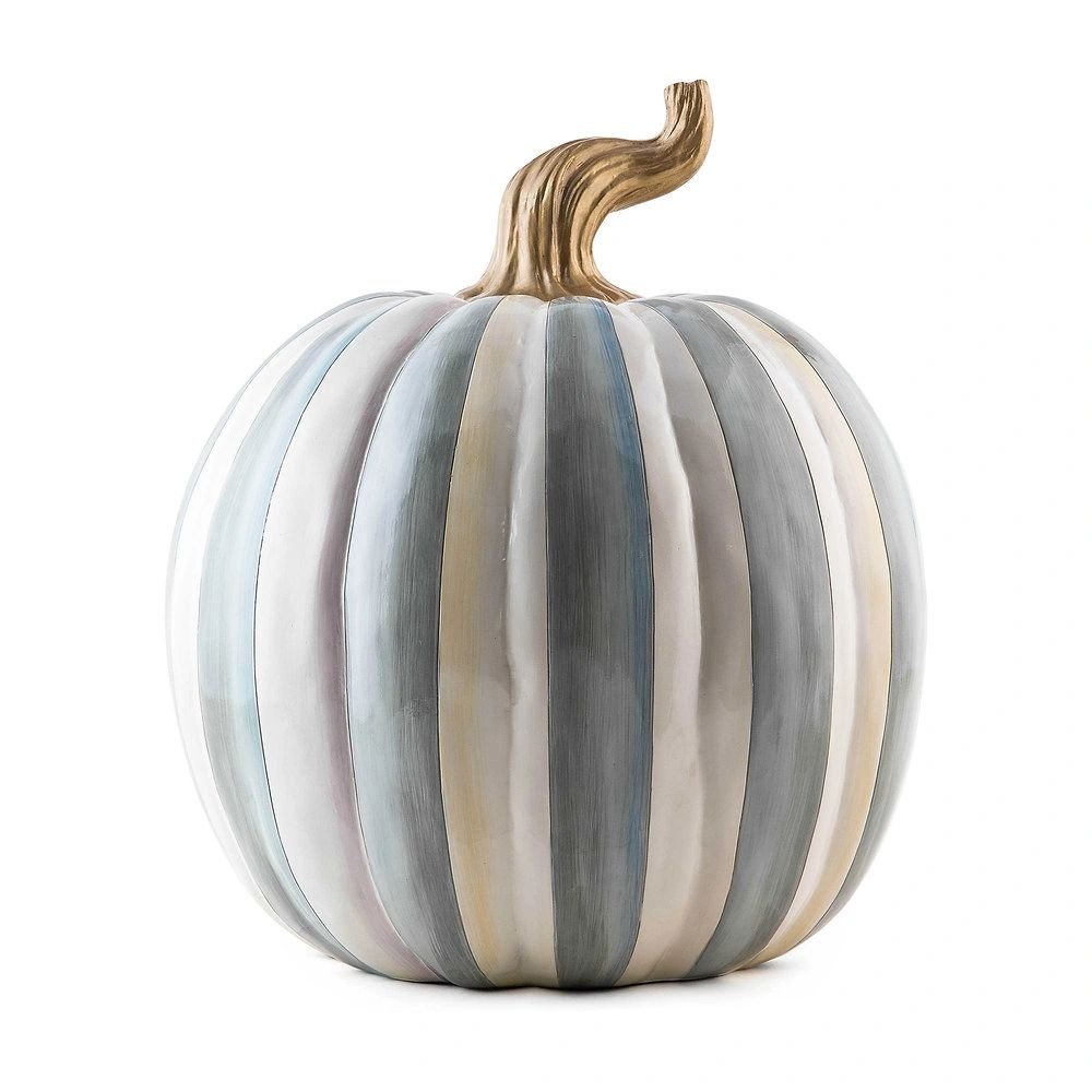 Mackenzie-Childs Sterling Stripe Pumpkin - Medium