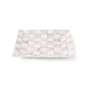 Mackenzie-Childs Violet Check Capiz Catchall Tray