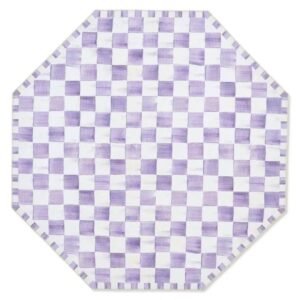 Mackenzie-Childs Violet Checkered 6' Octagon Washable Rug