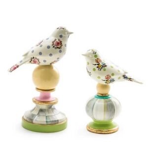 Mackenzie-Childs Wildflowers Bird Topiaries - Set of 2