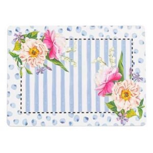 Mackenzie-Childs Wildflowers Blue Cork Back Placemats, Set of 4