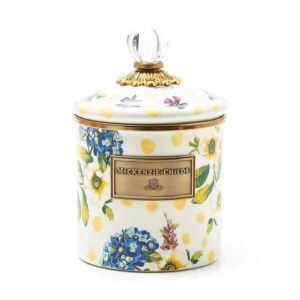 Mackenzie-Childs Wildflowers Enamel Small Canister - Yellow