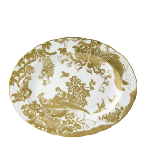Royal Crown Derby Aves Gold Oval Dish (34cm)