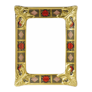 Royal Crown Derby Old Imari Solid Gold Band Medium Frame 5 x 7