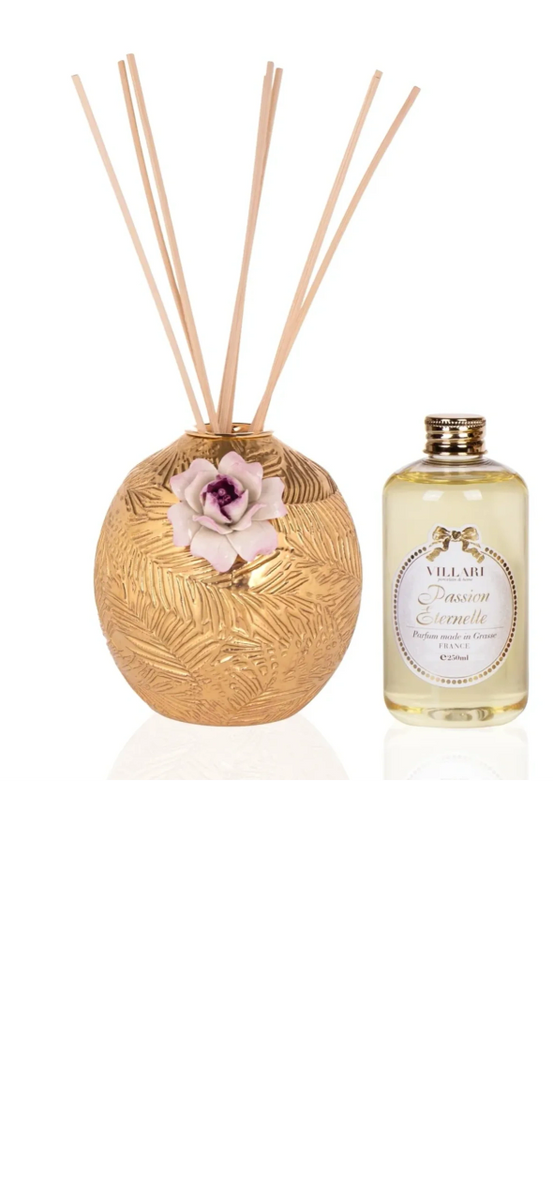 Villari Acapulco Camelia Home Fragrance Diffuser - Gold
