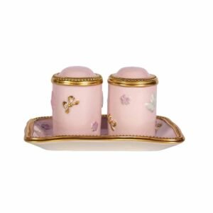 Villari Butterfly Pastel Pink Salt & Pepper Set