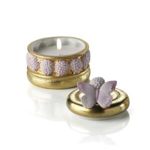 Villari Chantilly Ispahan Pia Cake Scented Candle - Gold & Pink