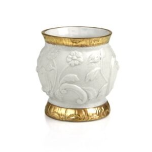 Villari Taormina Toothbrush Holder white & gold